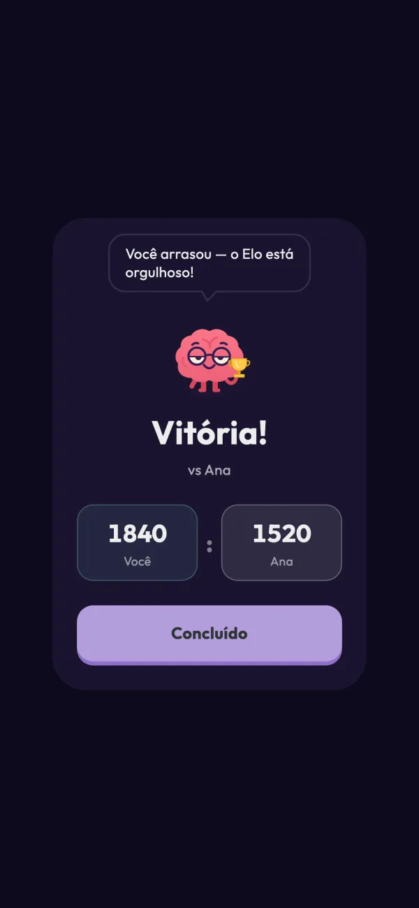 Vitória! Você 1840, Ana 1520.